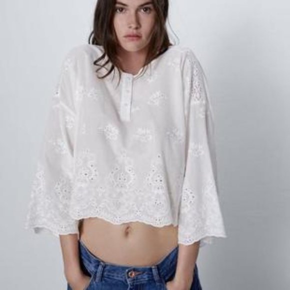 ZARA | Embroidered Blouse - Picture 2 of 8